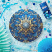 Blue Decorative Christmas Holiday Paper Plate Pappteller (Party)