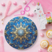 Blue Decorative Christmas Holiday Paper Plate Pappteller (Party)