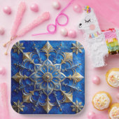 Blue Decorative Christmas Holiday Paper Plate Pappteller (Party)