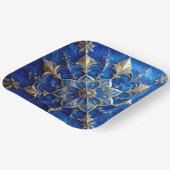 Blue Decorative Christmas Holiday Paper Plate Pappteller (Gewinkelt)