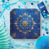 Blue Decorative Christmas Holiday Paper Plate Pappteller (Party)
