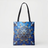 Blue Decorative Christmas Holiday Tote Bag Tasche (Vorderseite)