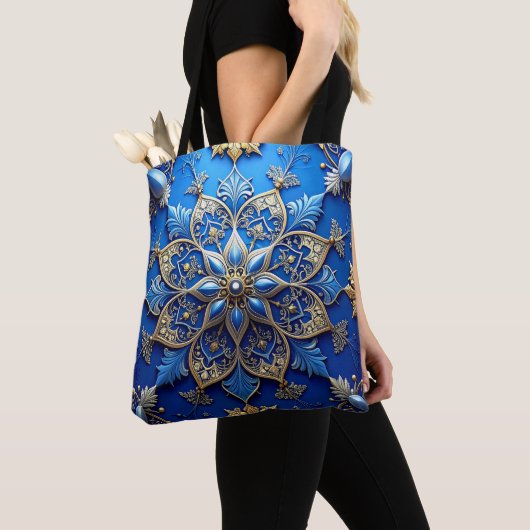 Blue Decorative Christmas Holiday Tote Bag Tasche (Von Nahem)