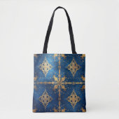 Blue Decorative Christmas Holiday Tote Bag Tasche (Vorderseite)