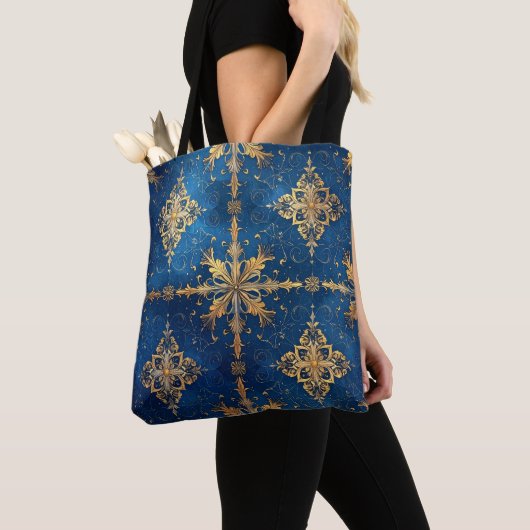 Blue Decorative Christmas Holiday Tote Bag Tasche (Von Nahem)