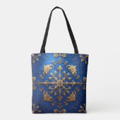 Blue Decorative Christmas Holiday Tote Bag Tasche (Rückseite)