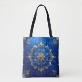 Blue Decorative Christmas Holiday Tote Bag Tasche (Vorderseite)
