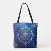 Blue Decorative Christmas Holiday Tote Bag Tasche (Rückseite)