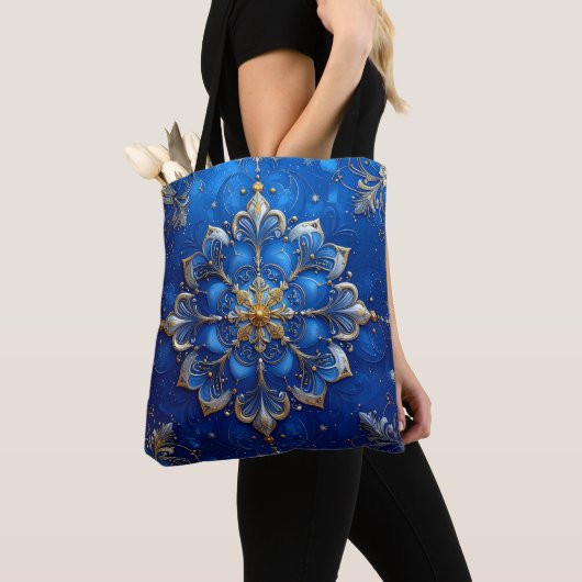 Blue Decorative Christmas Holiday Tote Bag Tasche (Von Nahem)