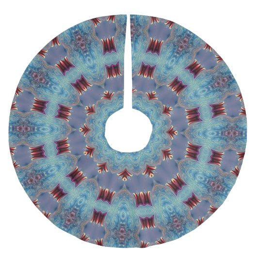 Blue Decorative Christmas Tree Skirt Polyester Weihnachtsbaumdecke (Vorderseite)