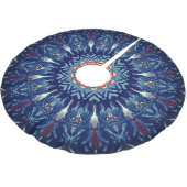 Blue Decorative Christmas Tree Skirt Polyester Weihnachtsbaumdecke (Schrägansicht)