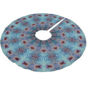 Blue Decorative Christmas Tree Skirt Polyester Weihnachtsbaumdecke (Schrägansicht)