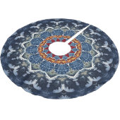 Blue Decorative Christmas Tree Skirt Polyester Weihnachtsbaumdecke (Schrägansicht)
