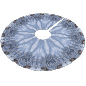 Blue Decorative Christmas Tree Skirt Polyester Weihnachtsbaumdecke (Schrägansicht)