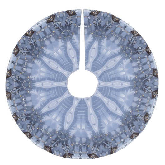 Blue Decorative Christmas Tree Skirt Polyester Weihnachtsbaumdecke (Vorderseite)