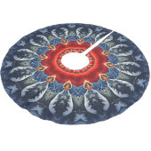 Blue Decorative Christmas Tree Skirt Polyester Weihnachtsbaumdecke (Schrägansicht)