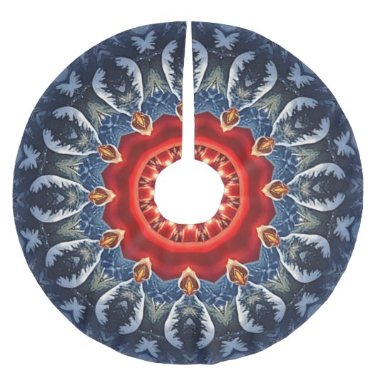 Blue Decorative Christmas Tree Skirt Polyester Weihnachtsbaumdecke (Vorderseite)