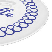 Blue Decorative Circle Monogram Cutting Board Schneidebrett (Ecke)