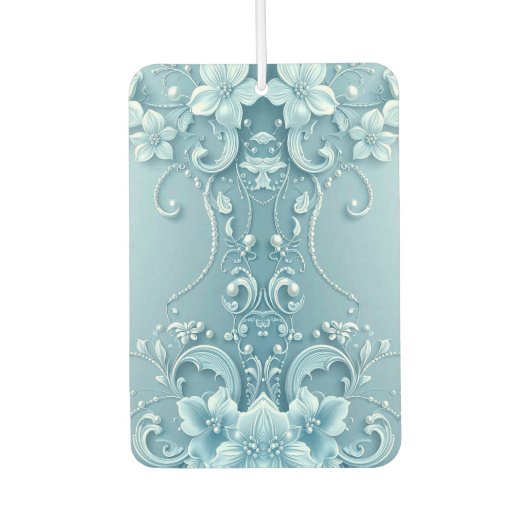 Blue Decorative Floral Air Freshener Autolufterfrischer (Vorderseite)