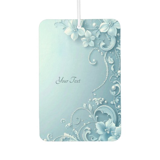 Blue Decorative Floral Air Freshener Autolufterfrischer (Vorderseite)