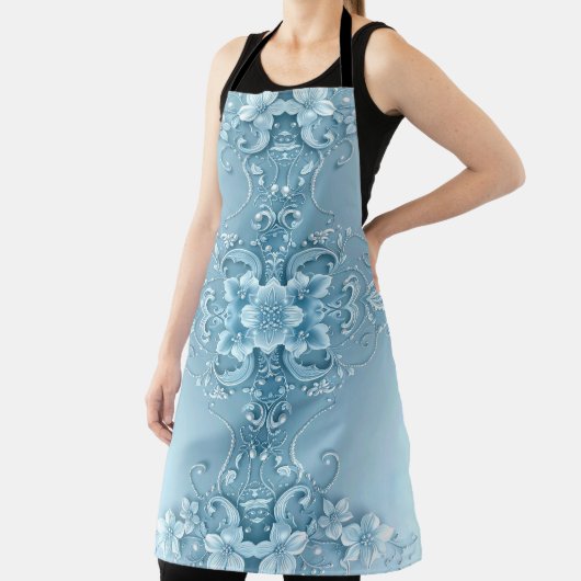 Blue Decorative Floral Apron Schürze (InSitu)