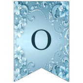 Blue Decorative Floral Bunting Flag Wimpelkette (Zweite Fahne)