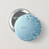 Blue Decorative Floral Button (Vorne & Hinten)