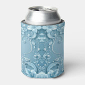 Blue Decorative Floral Can Cooler Dosenkühler (Kanne Vorderseite)