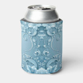 Blue Decorative Floral Can Cooler Dosenkühler (Kanne Rückseite)