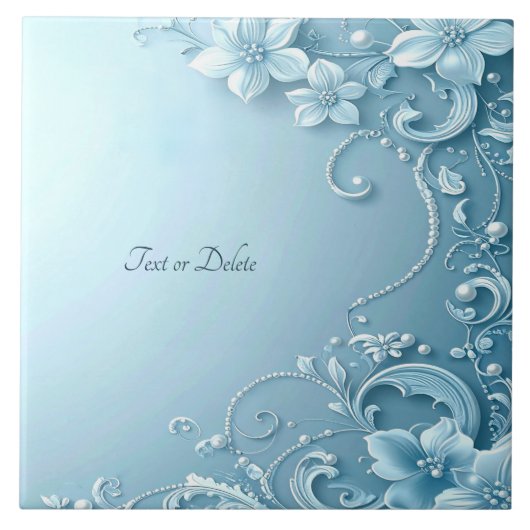 Blue Decorative Floral Ceramic Tile Fliese (Vorderseite)