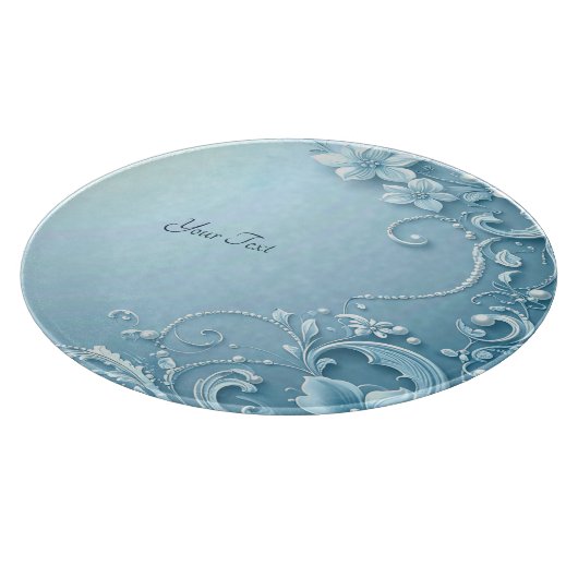 Blue Decorative Floral Cutting Board Schneidebrett (Ecke)