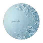 Blue Decorative Floral Cutting Board Schneidebrett (Vorderseite)
