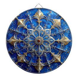 Blue Decorative Floral Dartboard Dartscheibe