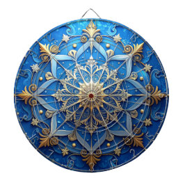 Blue Decorative Floral Dartboard Dartscheibe