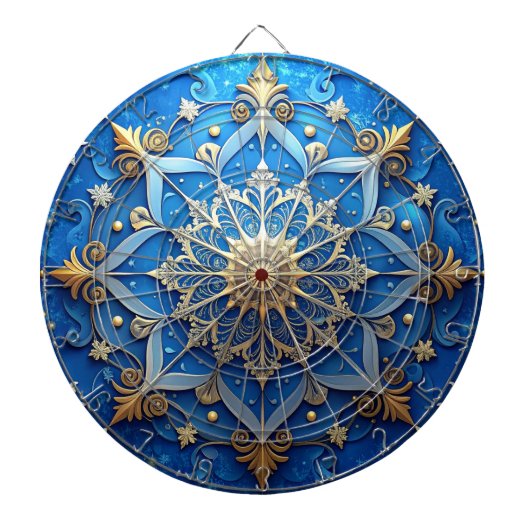 Blue Decorative Floral Dartboard Dartscheibe (vorne)