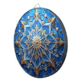 Blue Decorative Floral Dartboard Dartscheibe (Vorderseite rechts)