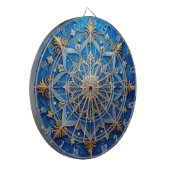 Blue Decorative Floral Dartboard Dartscheibe (Vorderseite Links)