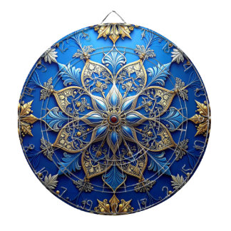 Blue Decorative Floral Dartboard Dartscheibe