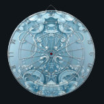 Blue Decorative Floral Dartboard Dartscheibe<br><div class="desc">Beautiful Blue Decorative Floral Dartboard</div>