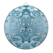 Blue Decorative Floral Dartboard Dartscheibe (vorne)