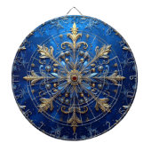 Blue Decorative Floral Dartboard Dartscheibe (vorne)