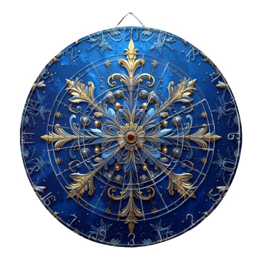 Blue Decorative Floral Dartboard Dartscheibe (vorne)