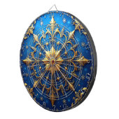 Blue Decorative Floral Dartboard Dartscheibe (Vorderseite rechts)