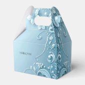 Blue Decorative Floral Favor Box Geschenkschachtel (Rückseite)