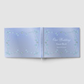Blue Decorative Floral Gästebuch (Voll)