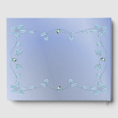 Blue Decorative Floral Gästebuch (Rückseite)