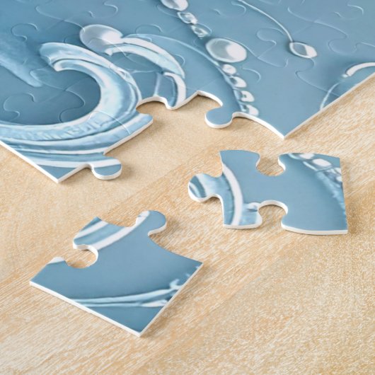 Blue Decorative Floral Jigsaw Puzzle (Seite)