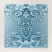 Blue Decorative Floral Jigsaw Puzzle (Vertikal)