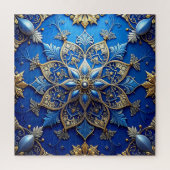 Blue Decorative Floral Jigsaw Puzzle (Vertikal)