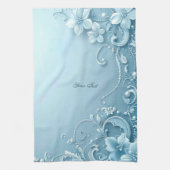 Blue Decorative Floral Kitchen Towel Geschirrtuch (Vertikal)